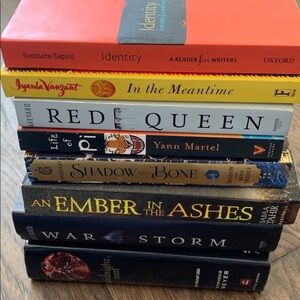 Bundle of 8 books! Stack of Colorful Paperback and hardcover Books